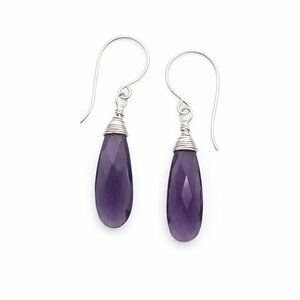 HK2033 Amethyst Hook Earrings